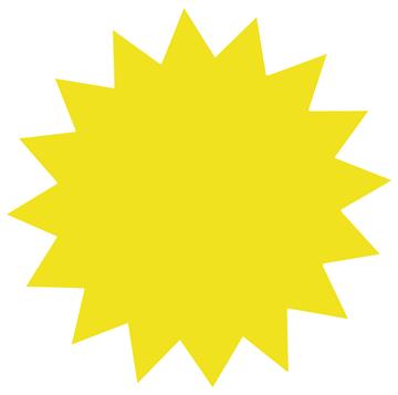 Skyltkartong Stjärna liten fluor gul Ø 18 cm 25 st / förpackning