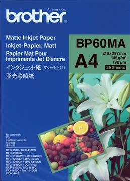 Bläckstrålepapper Brother Foto Matt BP60MA A4 145g 25 st / förpackning