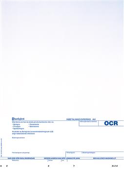 Laserark blåtonad m bankgiro OCR-kort 2500 st / förpackning