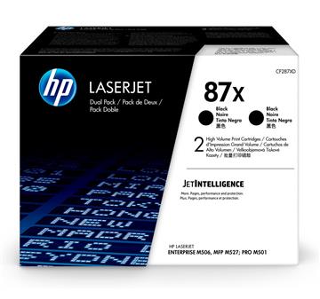 Lasertoner HP 87X CF287XD svart Dualpack