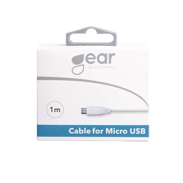 Laddarkabel Gear USB/Micro USB 1m vit