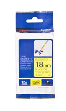 Märkband Brother Tze-FX641 flexibel ID tape svart/gul 18mm