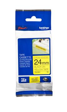 Märkband Brother Tze-S651 extra stark fästförmåga svart/gul 24mm