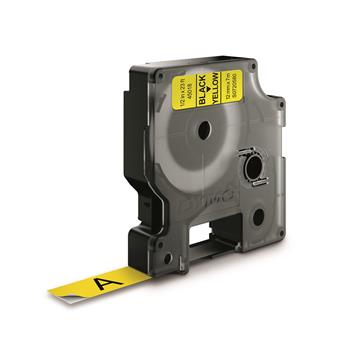 Märkband Dymo D1 12mm svart/gul 7m