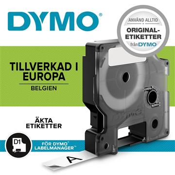 Märkband Dymo D1 6mm svart/gul 7m