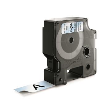 Märkband Dymo D1 19mm svart/klar 7m