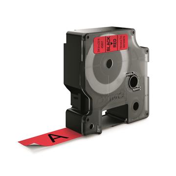 Märkband Dymo D1 19mm svart/röd 7m