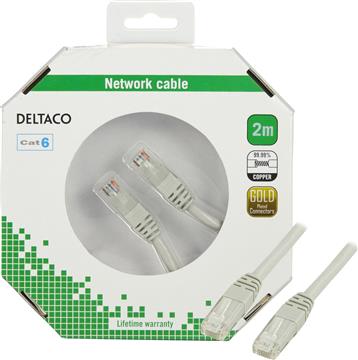 Nätverkskabel Deltaco Utp Patch cat 6 2m