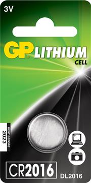 Batteri GP Lithium Knappcell CR2016 3v 10 / ST