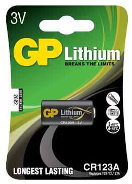 Batteri GP Lithium cr123a foto 3v 10 / ST