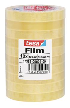Kontorstejp Tesa standard transparent 15mm x 66m 10 st / förpackning