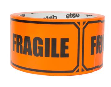 Varningstejp fragile 50mm
