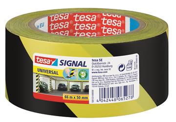 Varningstejp Tesa PP 50mm x 66m gul/svart
