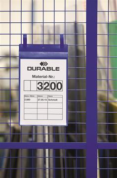 Plastficka med fästband Durable blå A4S 50 st / förpackning