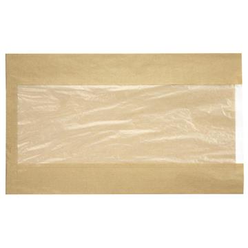 Papperspåse Plan Med Fönster Brun 270x75x450mm 5kg 500 /KRT