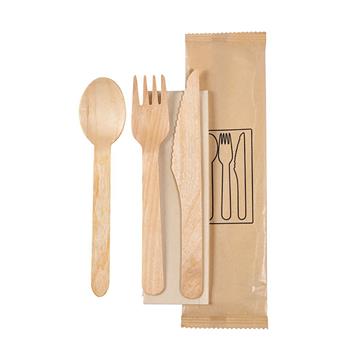 Bestickpåse Duni petit Kniv,gaffel vax trä brunservett 250/k 250 /KRT