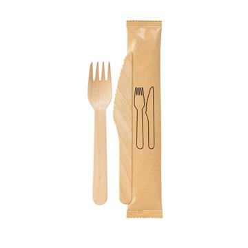 Bestickpåse Duni kniv, gaffel petit vaxat trä 250 /KRT