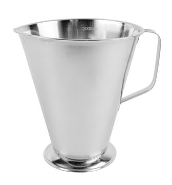 Mått med fot rostfri 2l