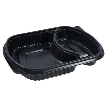 Microform 2-fack PP svart 238x203x38 mm 625/298ml 63 /FP