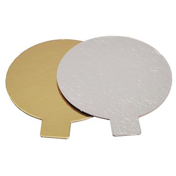 Tårtbricka Rund Med Öra Guld/Silver Ø80mm 250 /KRT