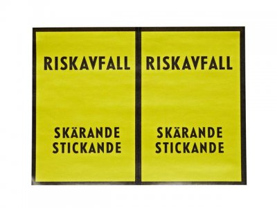 Etikett 'riskavfall' 150mmx100mm 100/FP