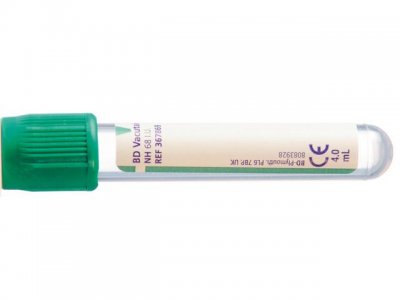 Hemogardrör 5/4ml Na-hep grön 100/FP