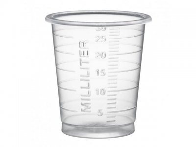 Medicinbägare Eco 30ml smal transp 90/FP