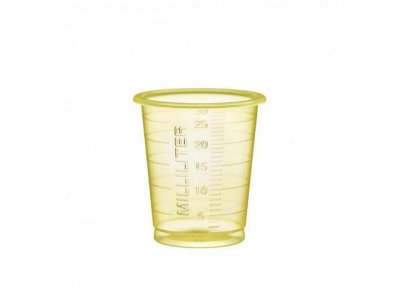Medicinbägare Eco 30ml smal gul 90/FP