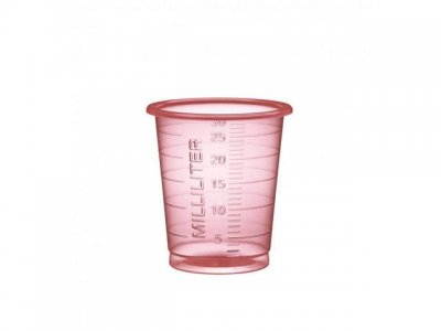 Medicinbägare Eco 30ml smal röd 90/FP