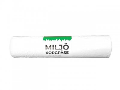 Papperskorgpåse 30L HDPE 9my vit 100/RL